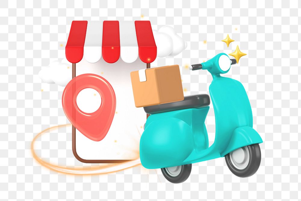 Delivery service element group, editable 3D remix