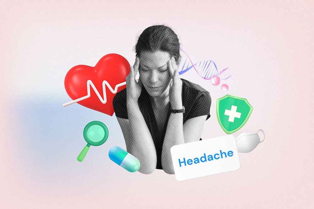 Headache, editable word, 3D remix