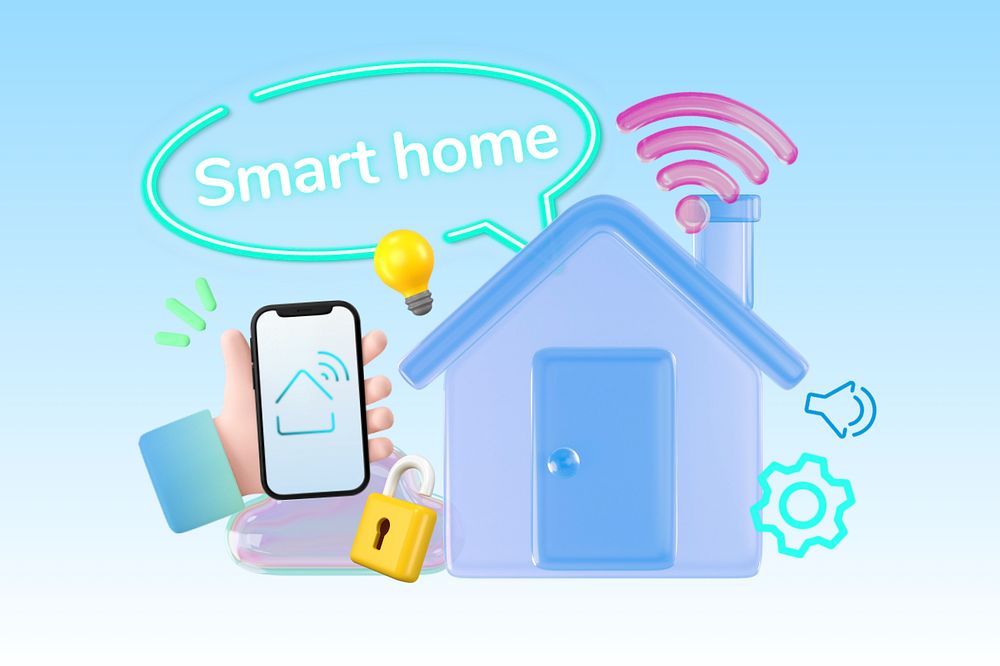 Smart home collage remix, editable design