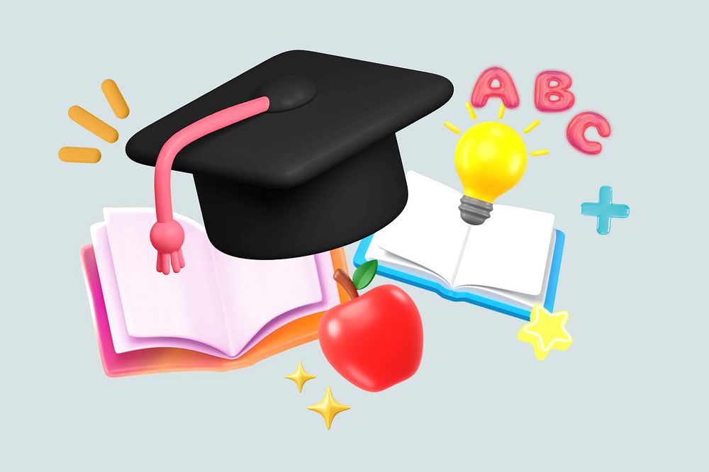 Education, editable 3d remix design