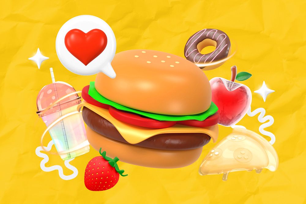 Food lover collage remix, editable design