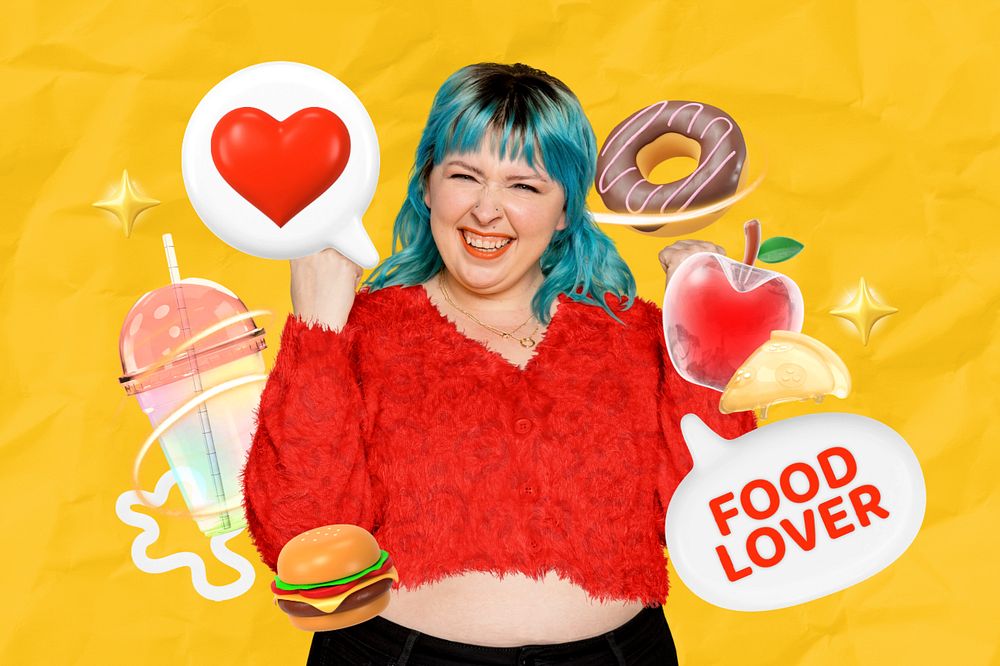 Food lover collage remix, editable design