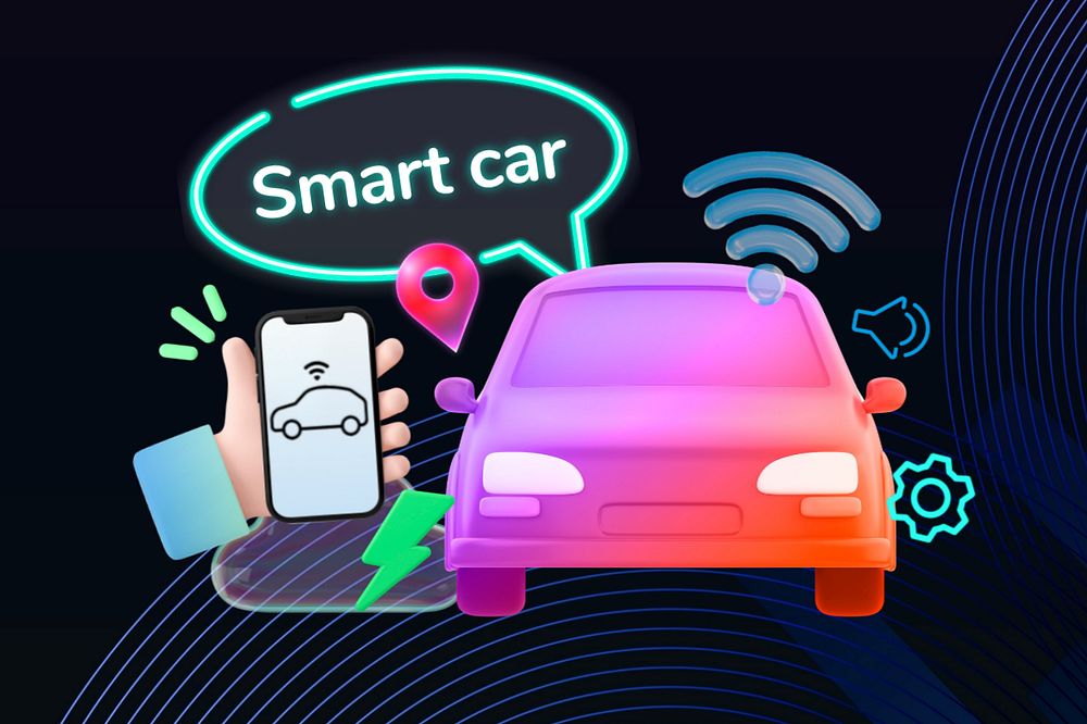 Smart car collage remix, editable design