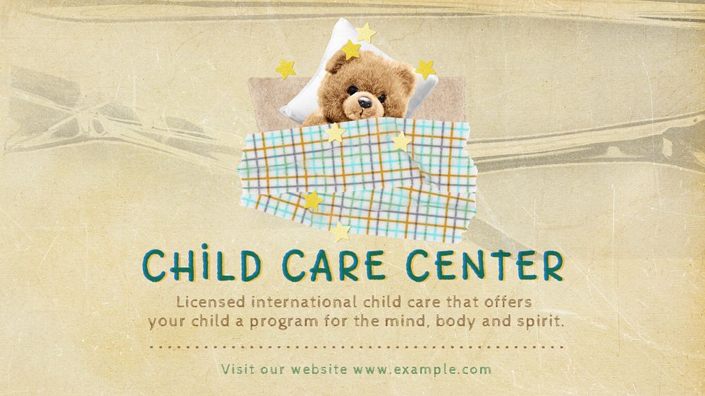 Child care center banner template, editable design