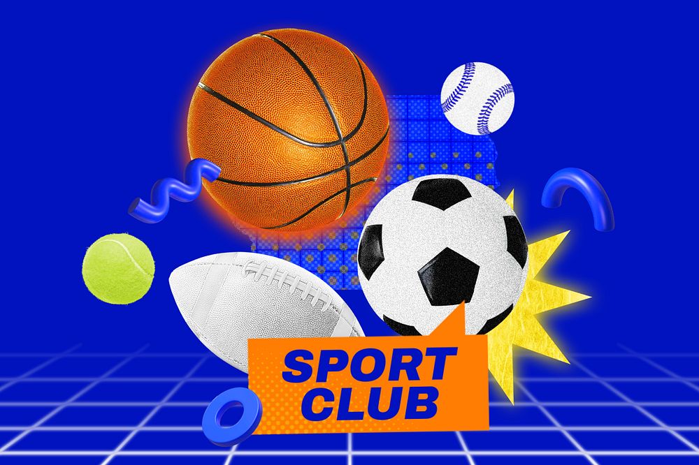 Sport club collage remix, editable design