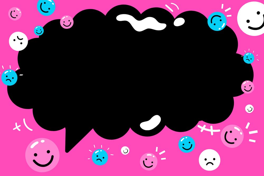 Emoticon speech bubble background, editable colorful design