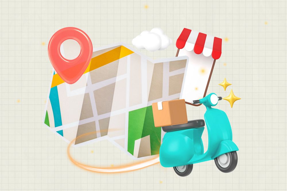 Delivery tracking, editable shopping 3d remix