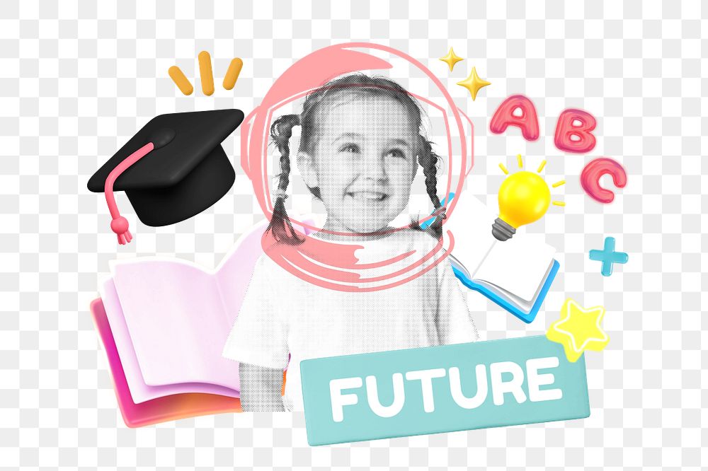 Bright future, editable word, 3D remix