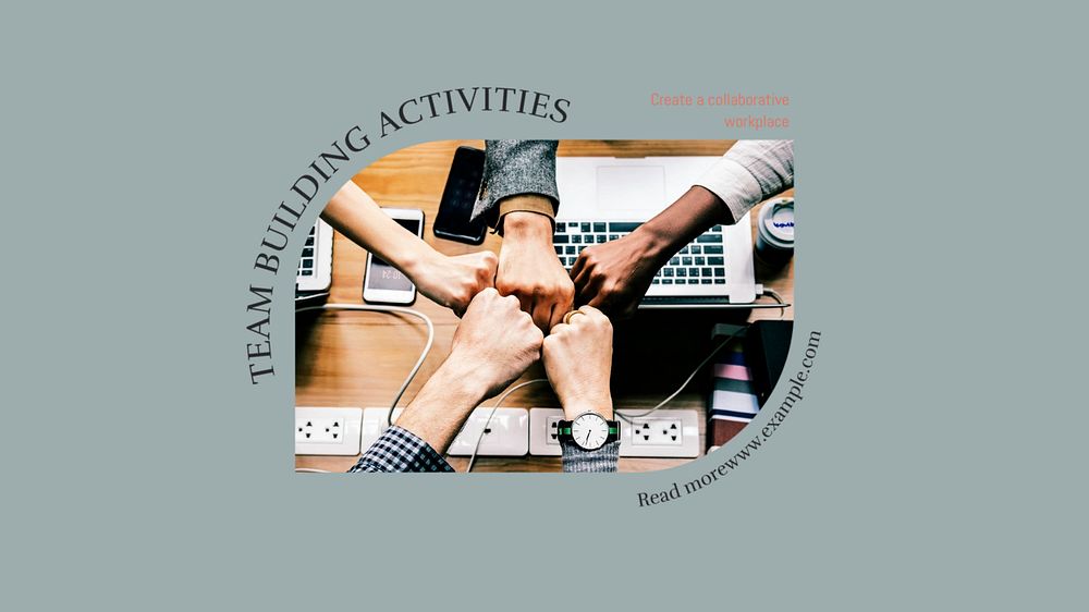 Team building activities blog banner template, editable text & design