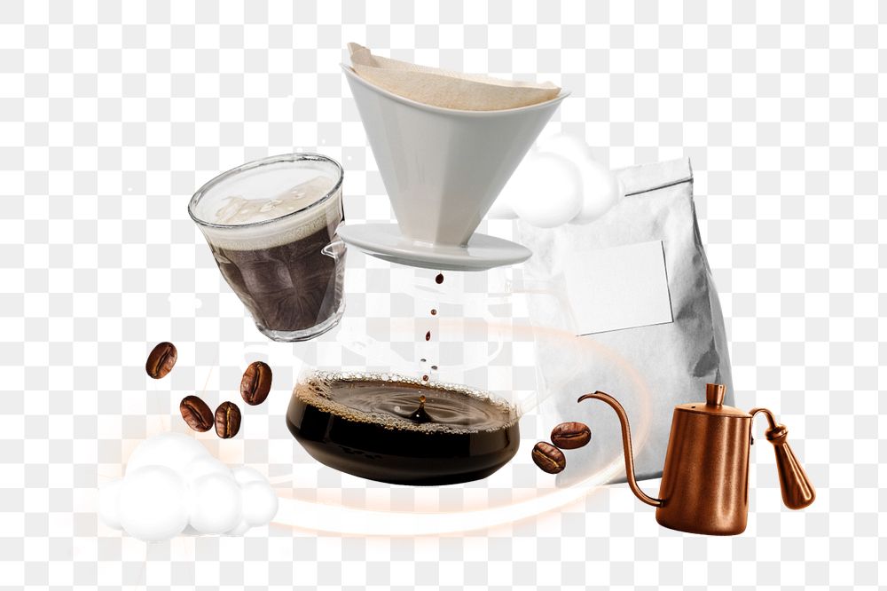 Coffee time png element, editable collage remix design