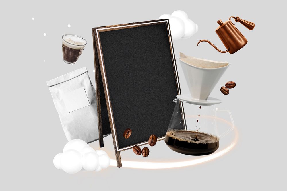 Morning coffee collage remix, editable design