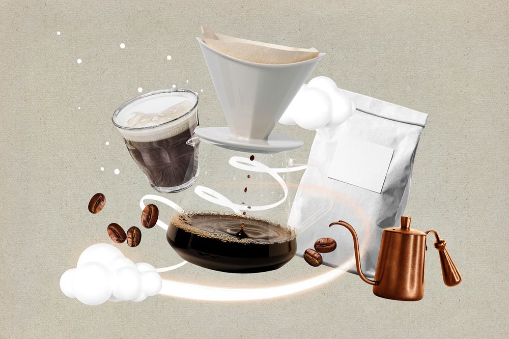 Coffee time collage remix, editable design