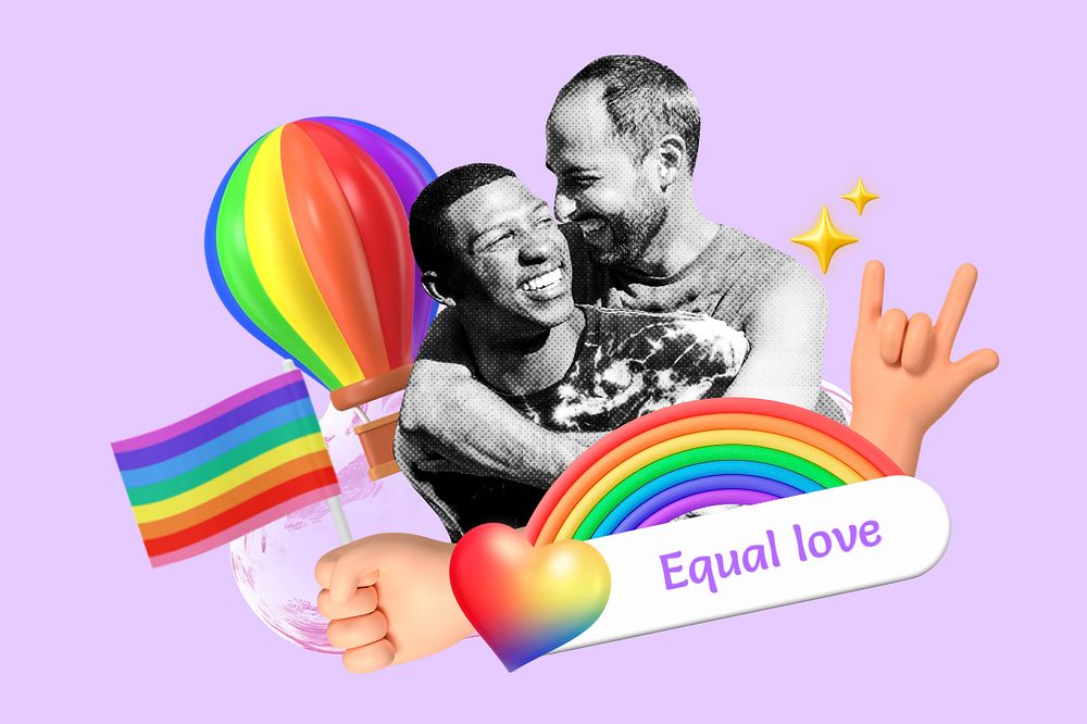 Equal love collage remix, editable design