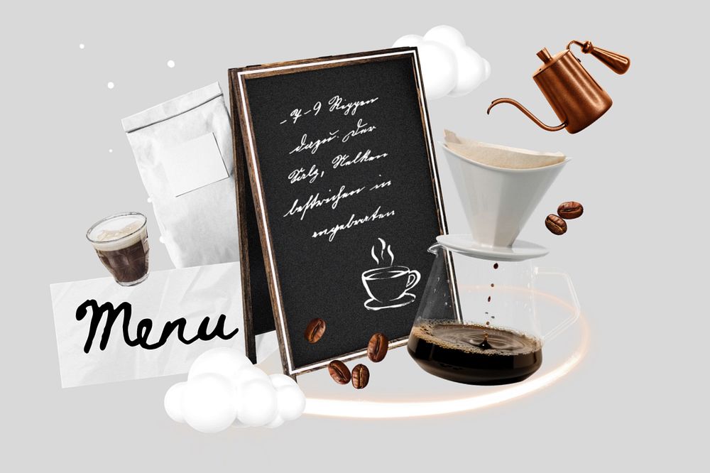 Coffee menu collage remix, editable design