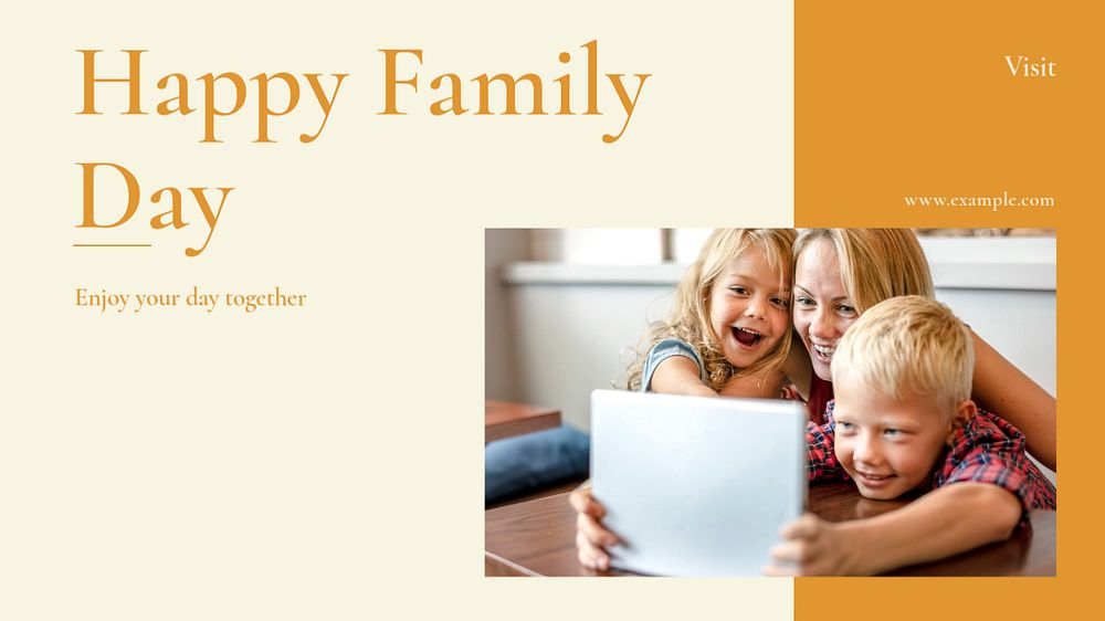 Happy family day blog banner template, editable text & design