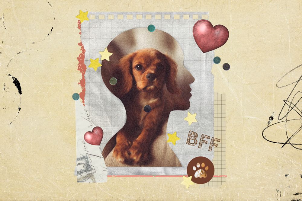 Dog lover collage background, creative pet concept, editable design