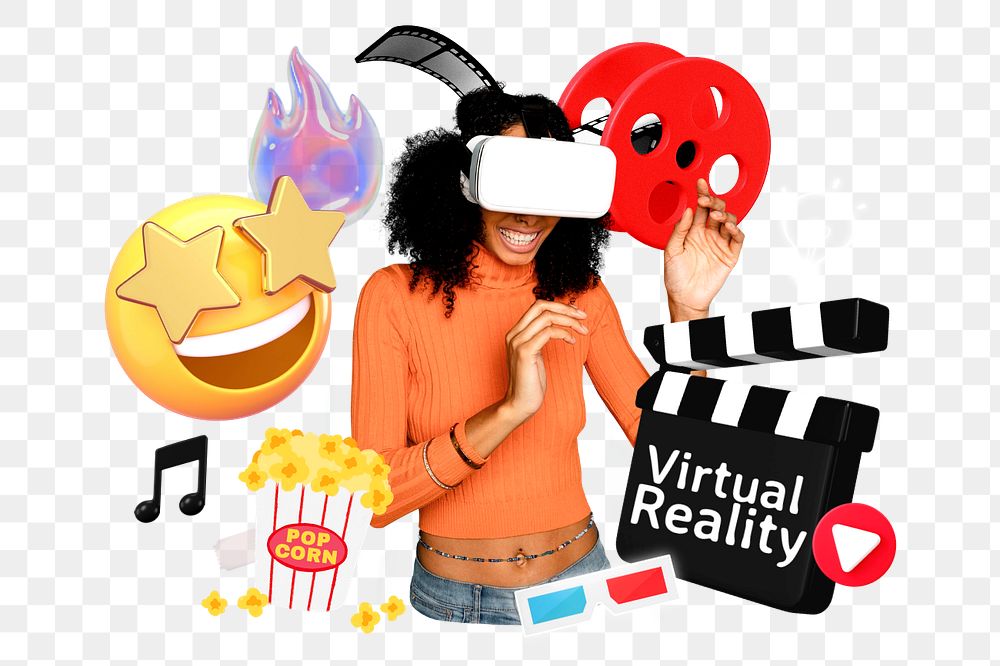 Virtual reality, editable entertainment word, 3D remix