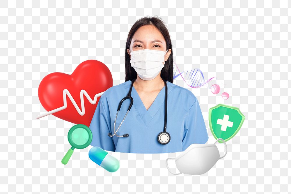 Medical nurse element group, editable 3D remix