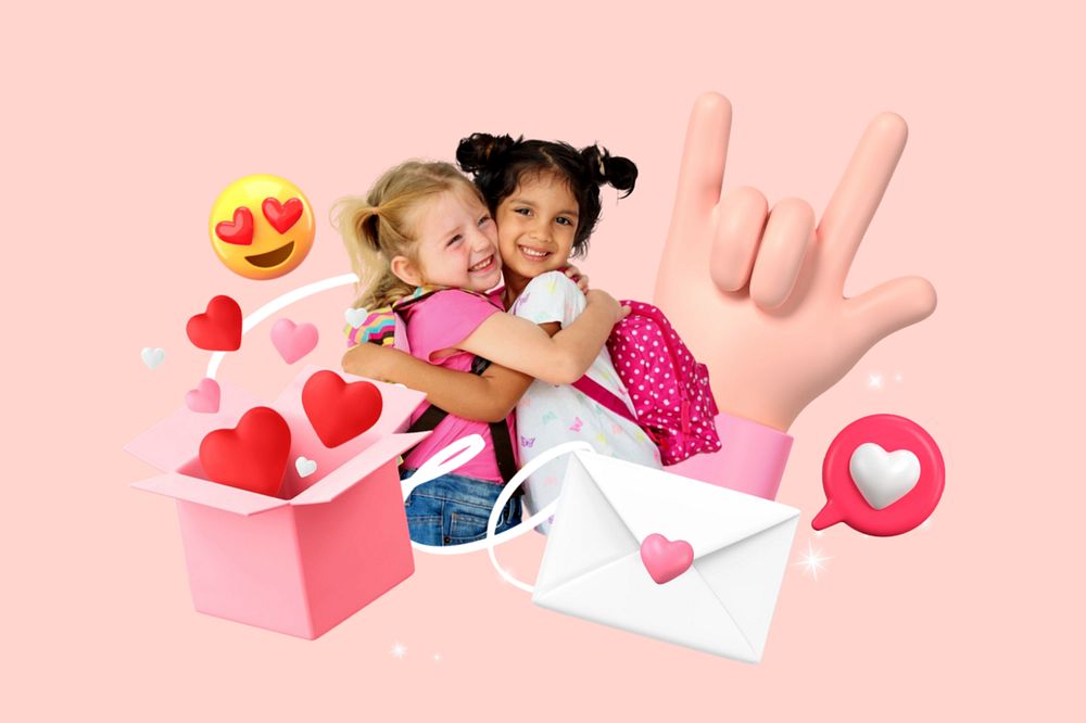 Friendship collage remix, editable design