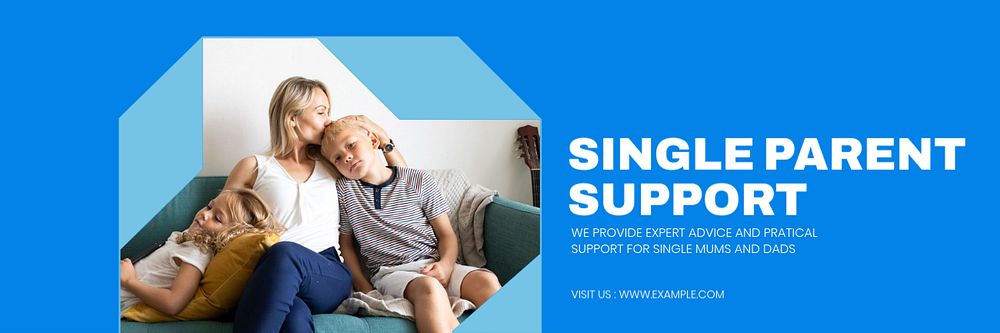 Charity for single parent families email header template, editable text & design