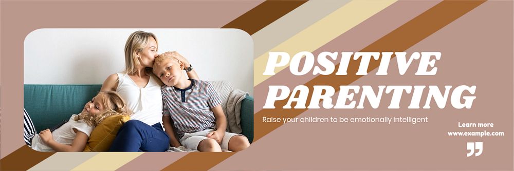 Positive parenting email header template, editable text & design