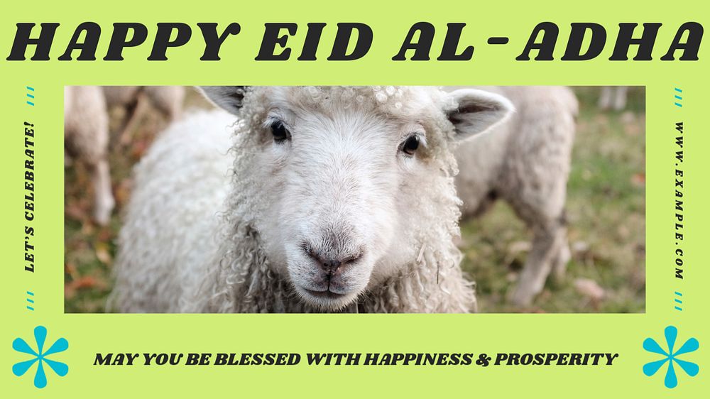 Happy Eid al-Adha blog banner template, editable ad