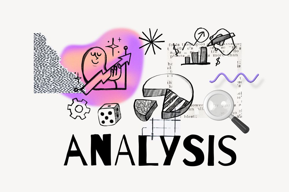 Analysis word, business doodle remix, editable design