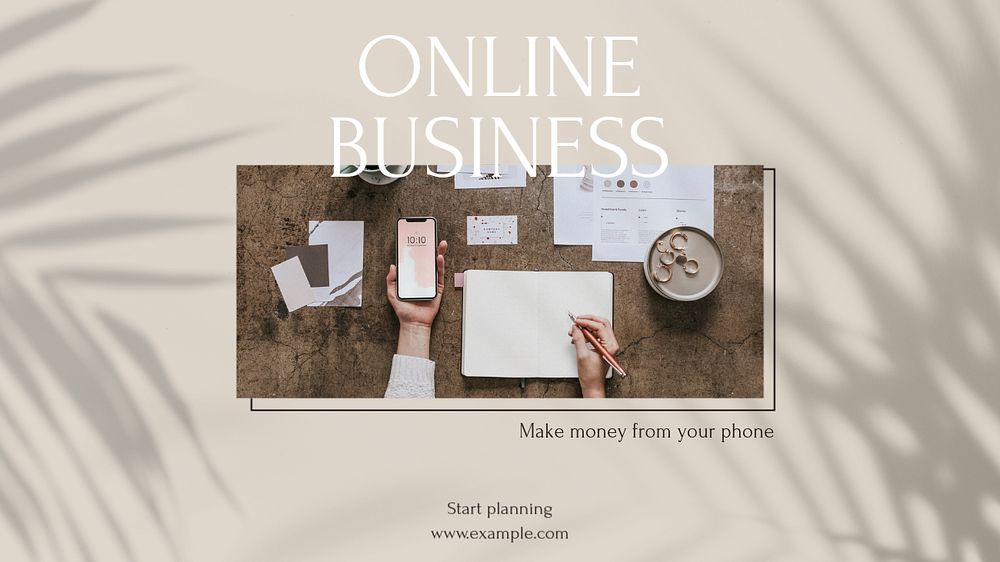 Online business blog banner template, editable text & design