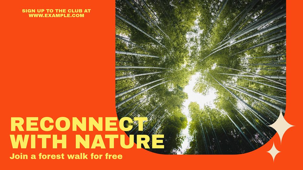 Nature walk blog banner template, editable ad