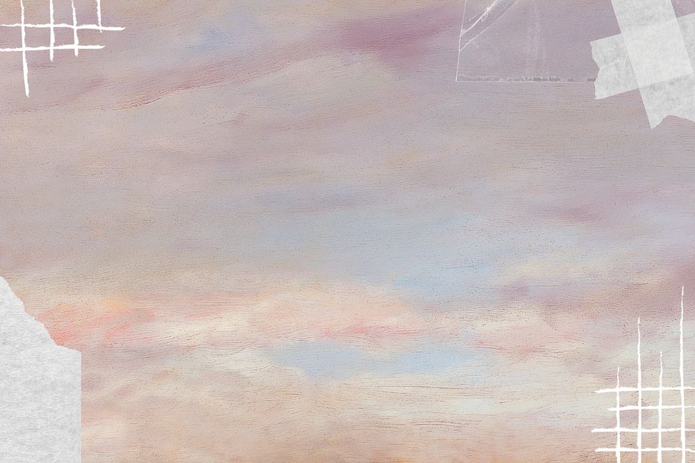 Aesthetic pastel sky background, abstract border, editable design