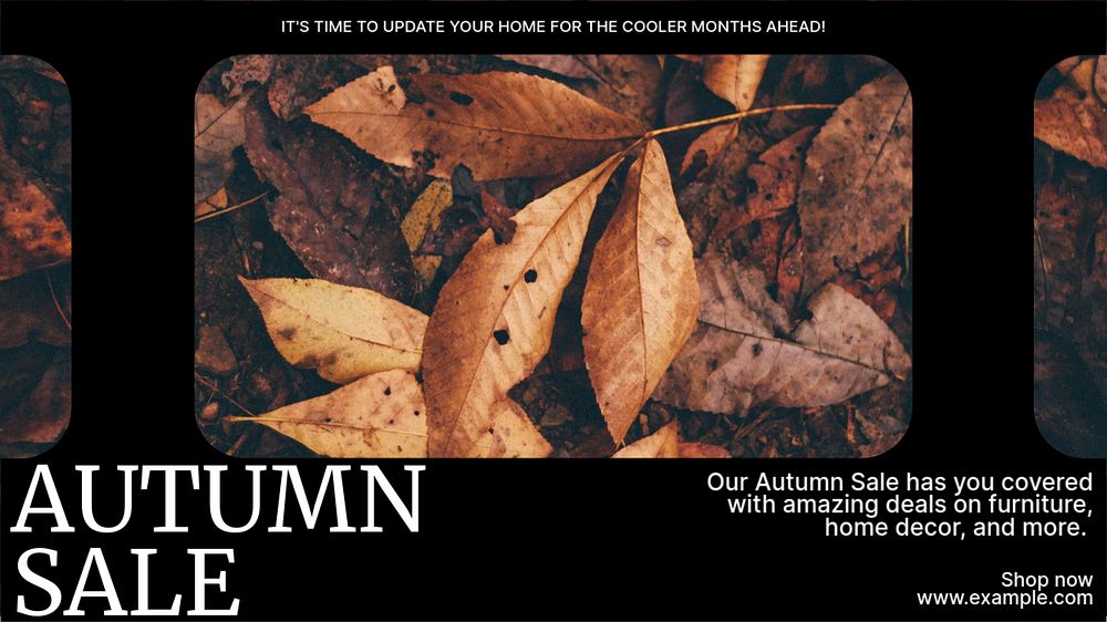 Autumn sale season blog banner template, editable ad