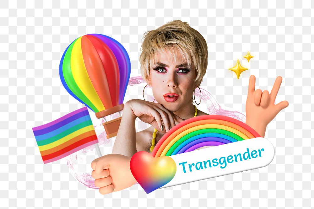 Transgender png element, editable collage remix design