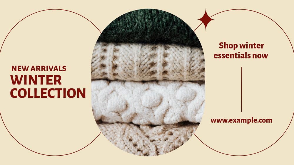 Winter collection blog banner template, editable ad