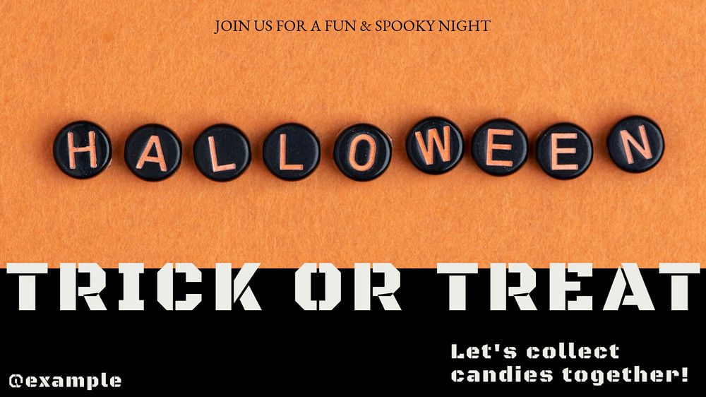 Trick or treat blog banner template, editable ad