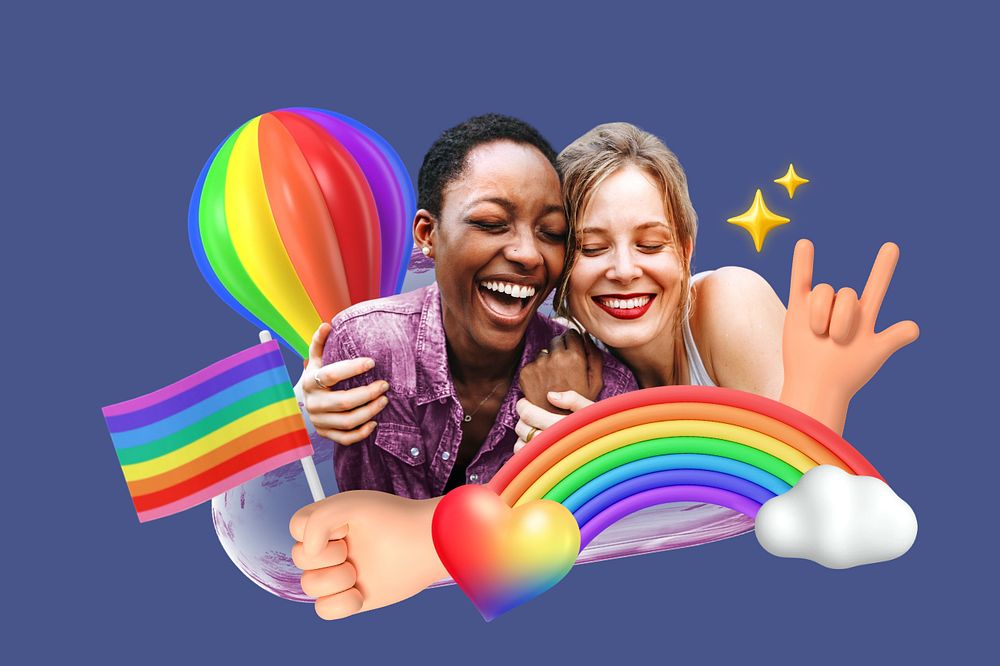 Gay pride collage remix, editable design