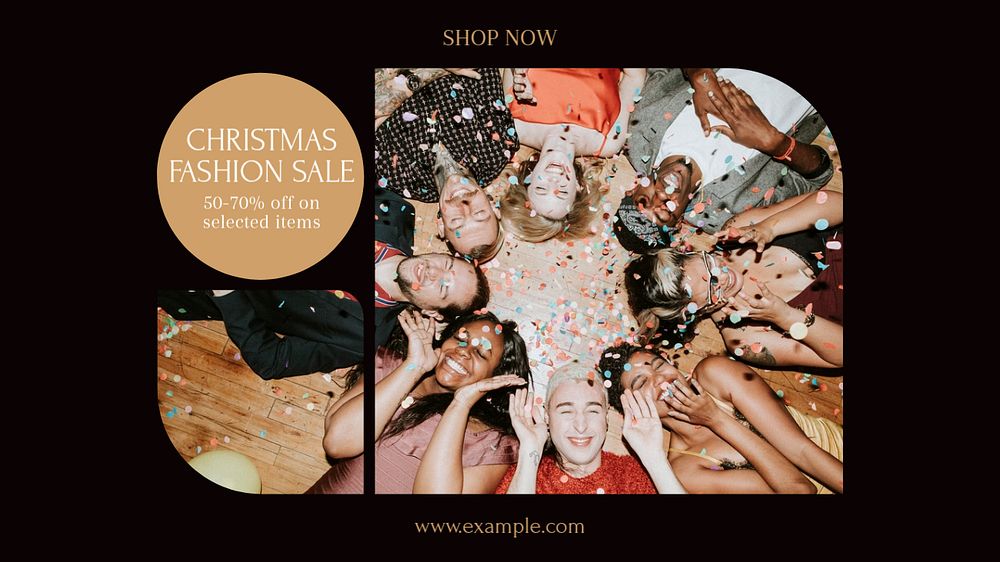 Christmas fashion sale blog banner template, editable text & design