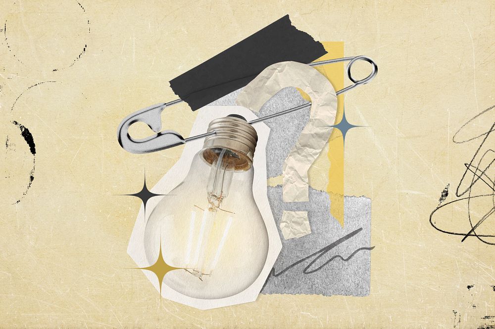 Vintage light bulb background, creative idea concept, editable design