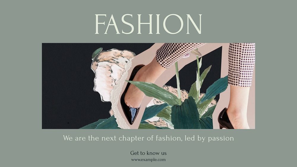 Fashion blog banner template, editable text & design