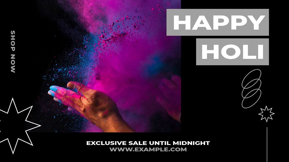 Happy holi sale blog banner template, editable ad