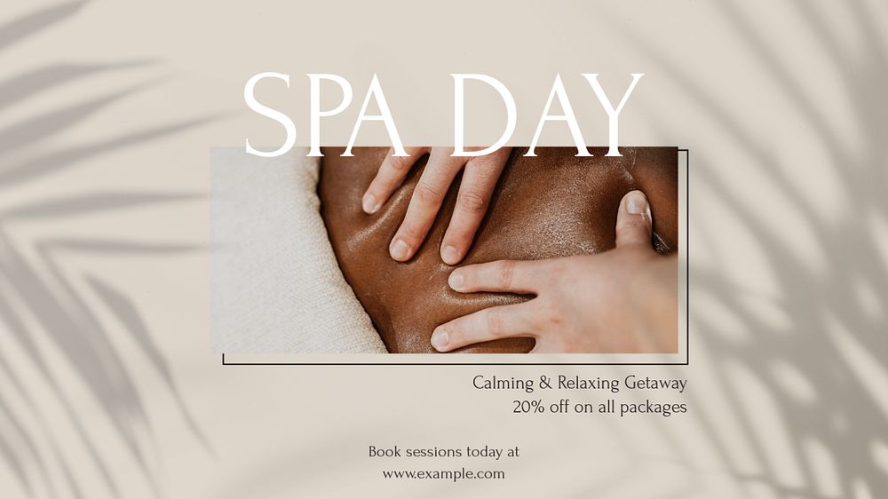 Spa day blog banner template, editable text & design