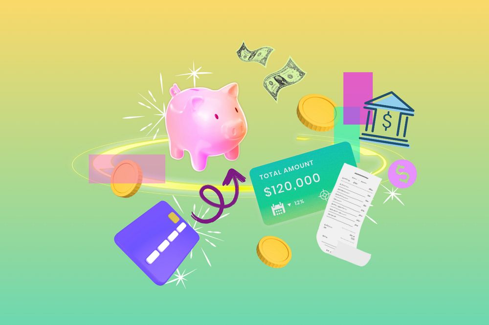 3D online banking illustrations, digital remix, editable design