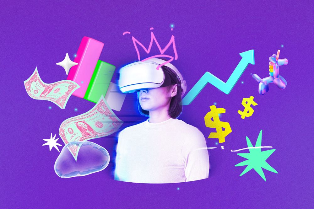 VR marketing, editable collage remix design