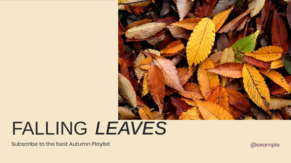 Autumn music playlist blog banner template, editable text & design