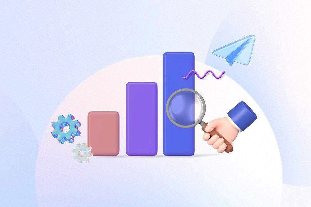 3D bar charts, business analysis remix