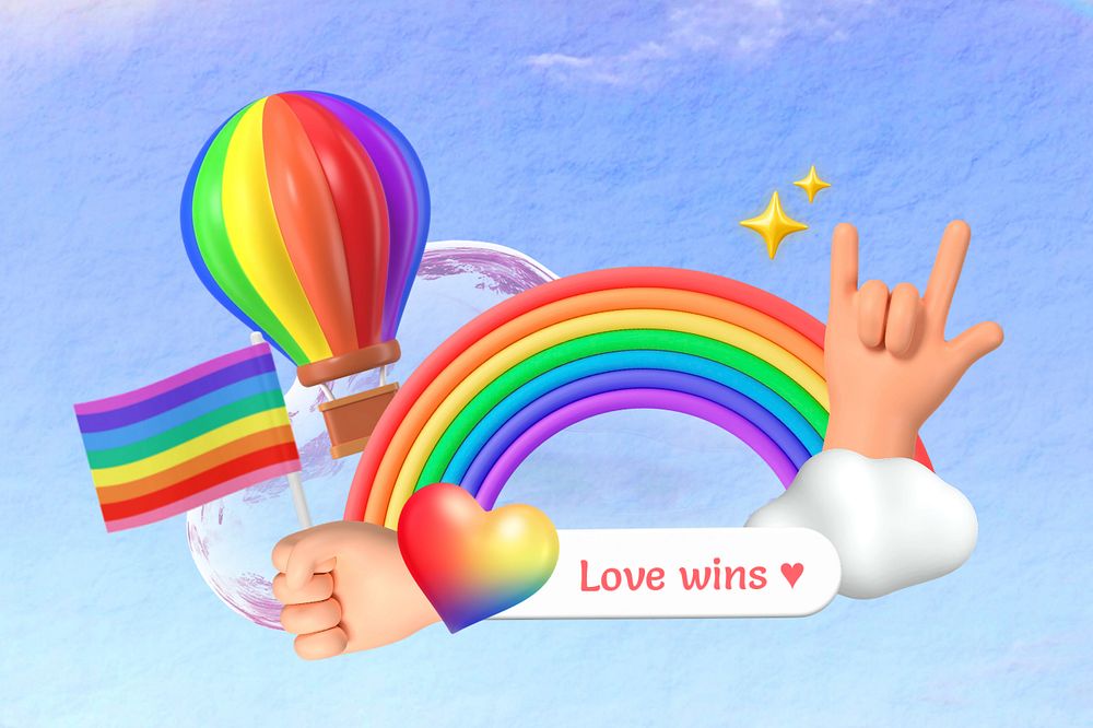 Love wins collage remix, editable design