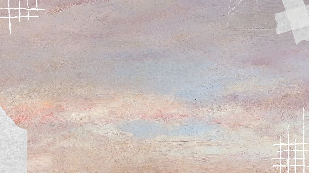 Aesthetic pastel sky desktop wallpaper, abstract border, editable design