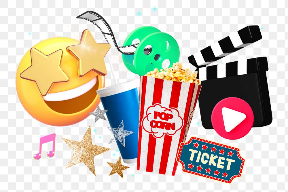 Movie ticket, entertainment 3D remix