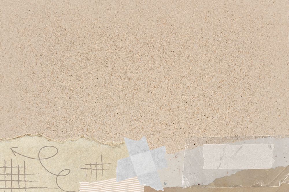 Beige ripped paper background, abstract border, editable design