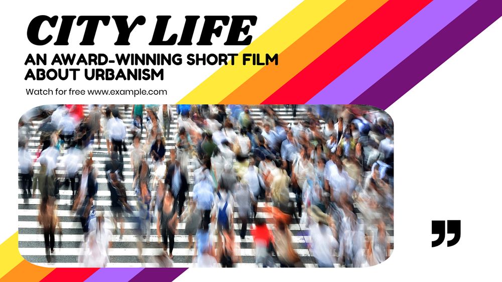 City life film blog banner template, editable ad