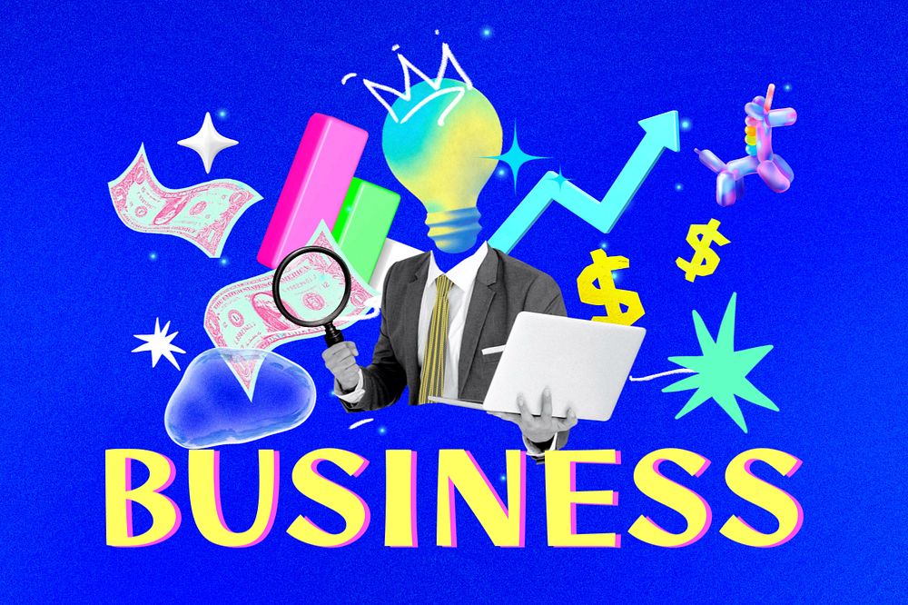 Editable business collage remix design